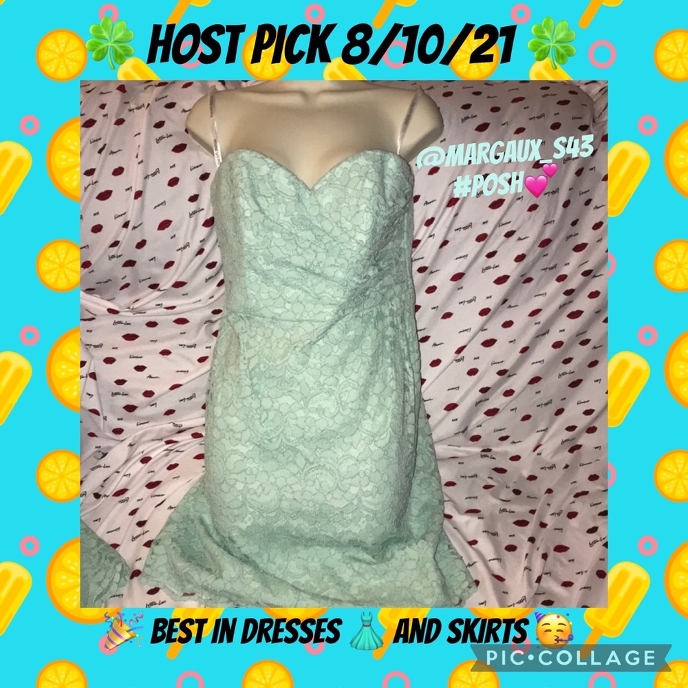 David’s Bridal size 10 strapless dress 👗 mint